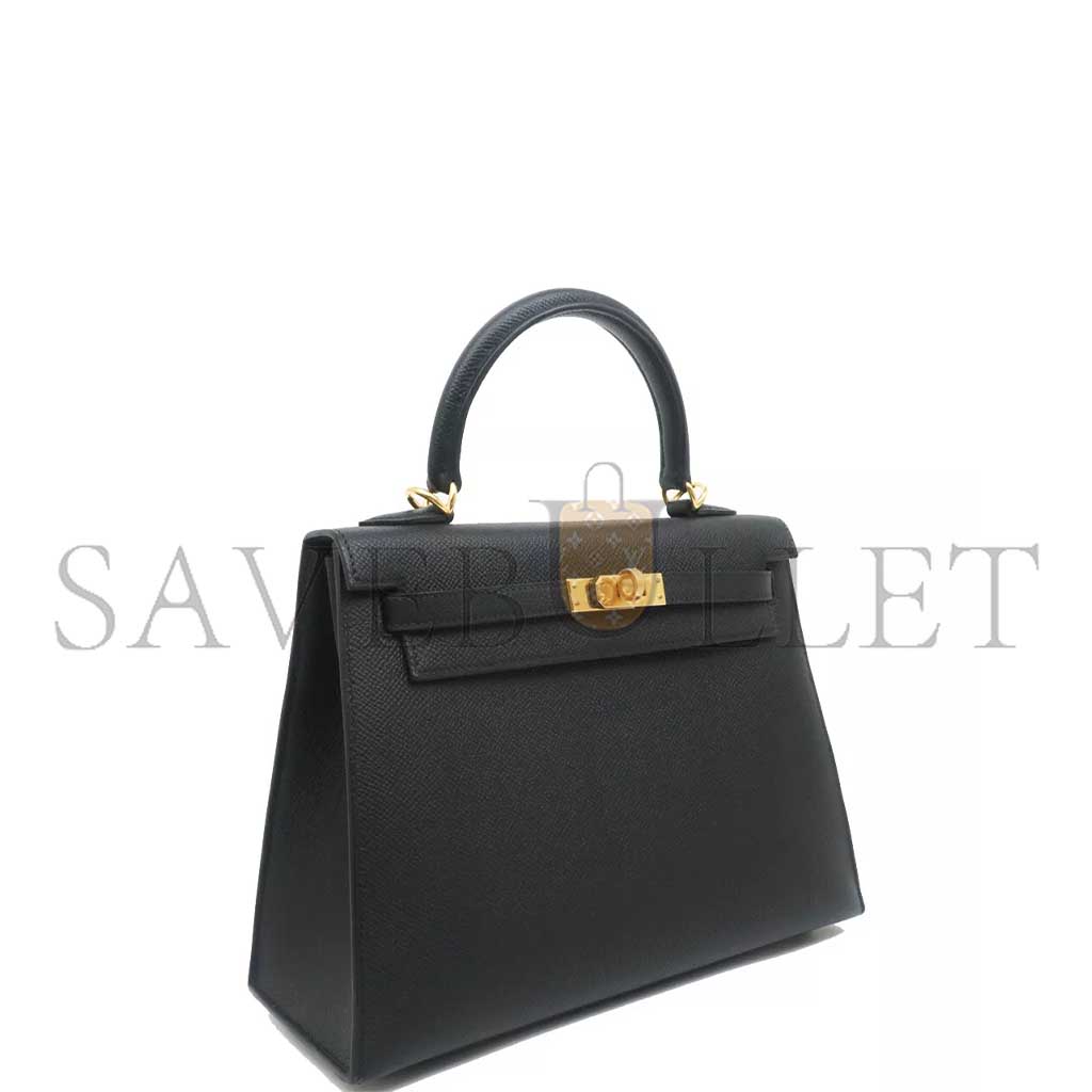 H**mes kelly 25 black gold buckle (25*17*7cm)